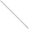 10k White Gold 4mm Hollow Double Link 7 inch Charm Bracelet