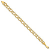 10k 8.5mm Hollow Double Link 8 inch Charm Bracelet