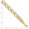 10k 8.5mm Hollow Double Link 8 inch Charm Bracelet