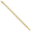 10k 7mm Solid Triple Link 7 inch Charm Bracelet