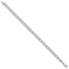 10k White Gold 5mm Hollow Double Link 8 inch Charm Bracelet