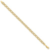 10k 6mm Hollow Double Link 8 inch Charm Bracelet