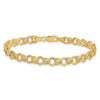 10k 6mm Hollow Double Link 7 inch Charm Bracelet