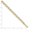 10k 6mm Hollow Double Link 8 inch Charm Bracelet