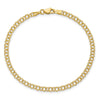 10k 3.5mm Solid Double Link 8 inch Charm Bracelet