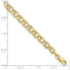 10k 4.5mm Hollow Diamond-cut Double Link 8 inch Charm Bracelet