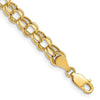 10k 5mm Hollow Diamond-cut Double Link 7 inch Charm Bracelet