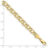 10k 6.5mm Hollow Diamond-cut Double Link 8 inch Charm Bracelet