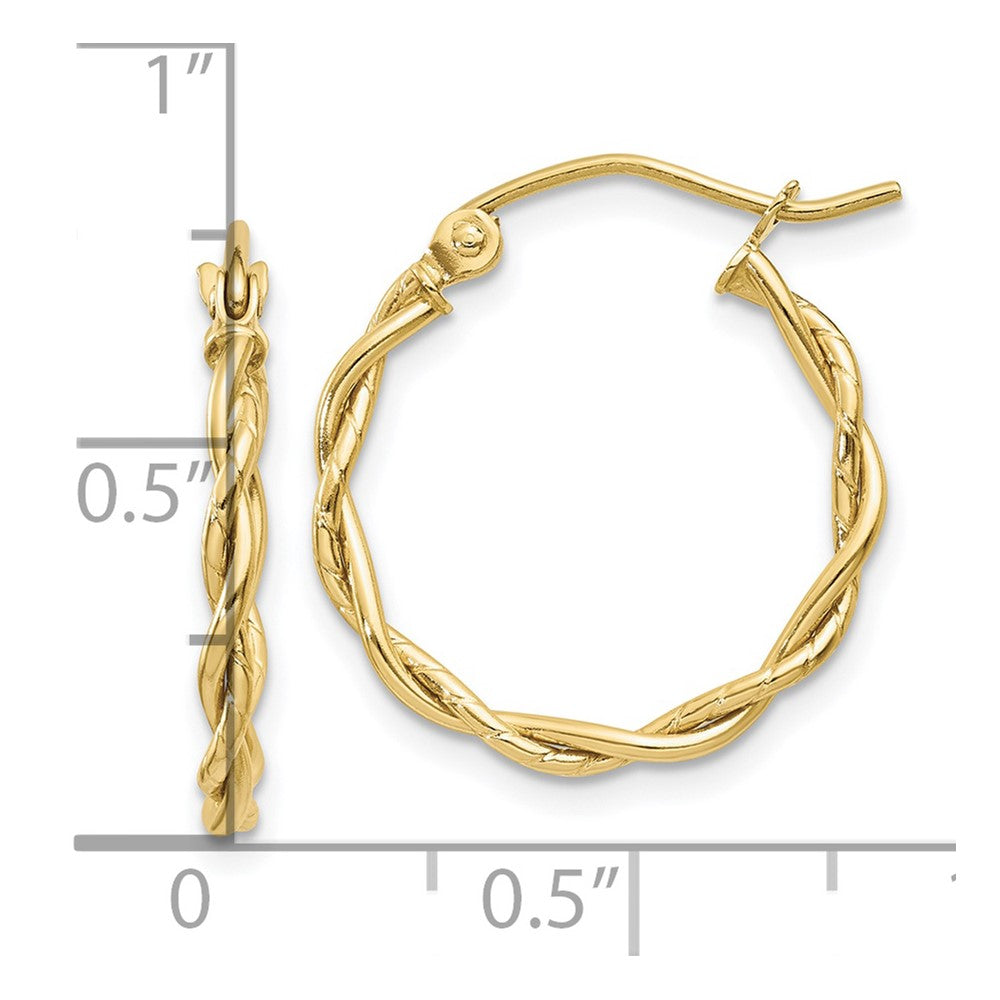 Gold Twisted Tube Hoop Earrings