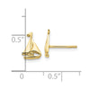Gold Sail Boat Post Earrings