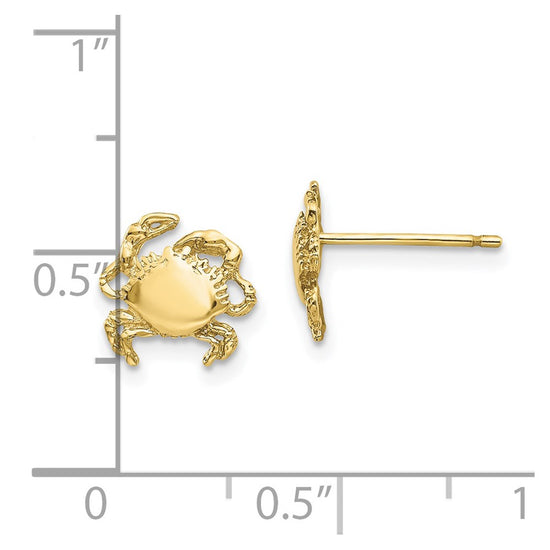 Gold Crab Post Earrings