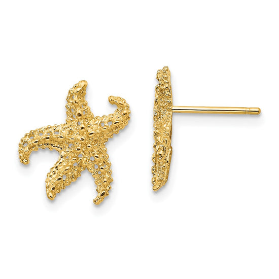 Gold Starfish Post Earrings