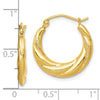 10K Textured Scalloped Hollow Hoop Earrings