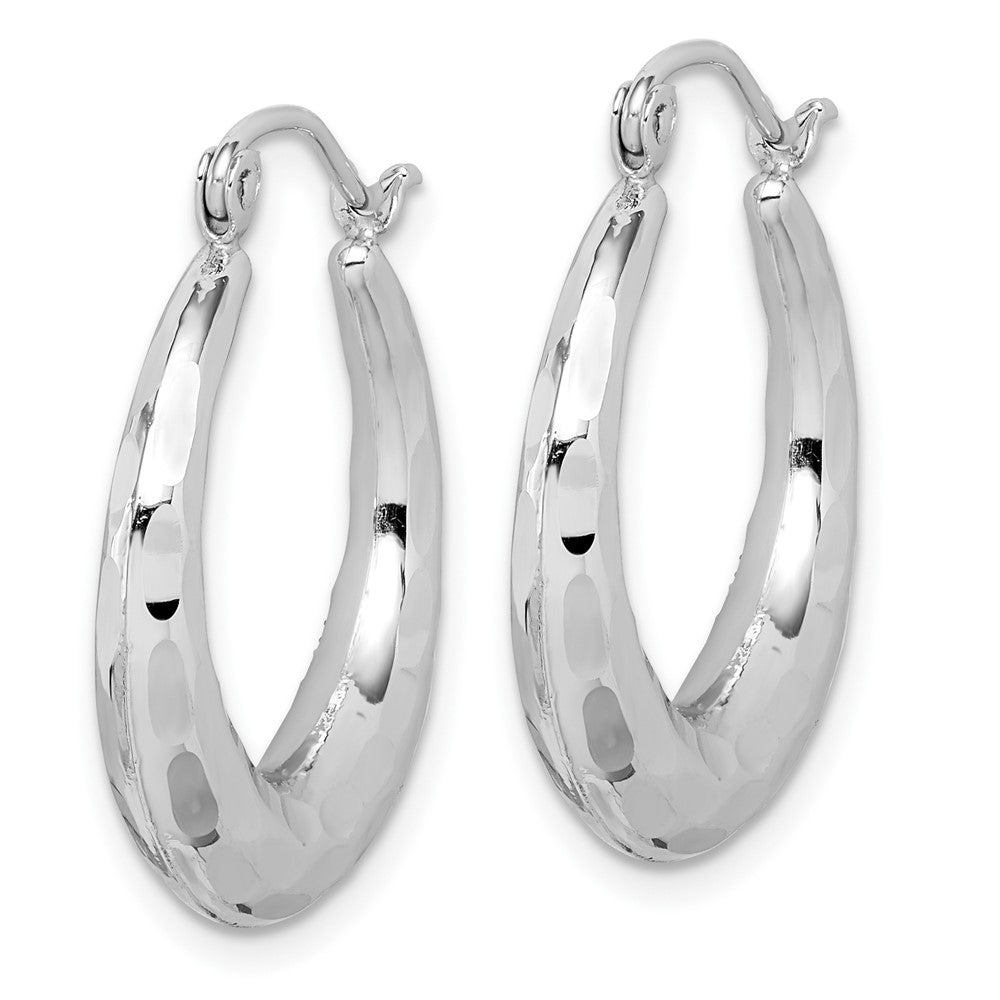 3.5mm Gold Polish Diamond-cut Graduating Hoop Earrings