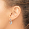 10k White Gold Polished & D/C Hoop Earrings