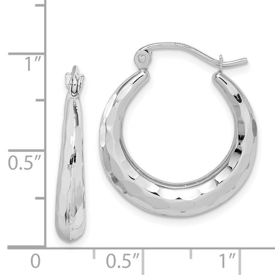 3.5mm Gold Polish Diamond-cut Graduating Hoop Earrings