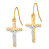 Gold Crucifix Dangle Earrings