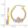 10k Tri-color Guadalupe Hoop Earrings