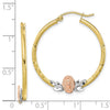 10k Tri-color Guadalupe Hoop Earrings