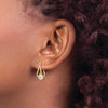 10K Polished CZ Hoop Earrings