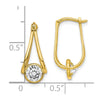 10K Polished CZ Hoop Earrings