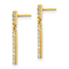 10K CZ Bar Dangle Post Earrings
