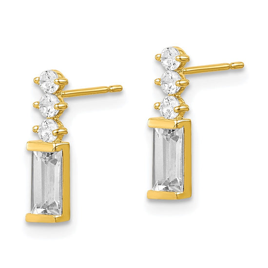 10K Polished CZ Earrings