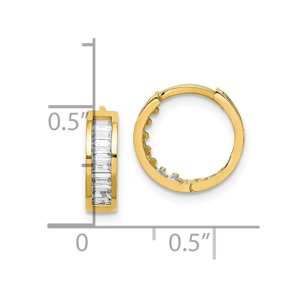 Gold CZ Hoop Earrings