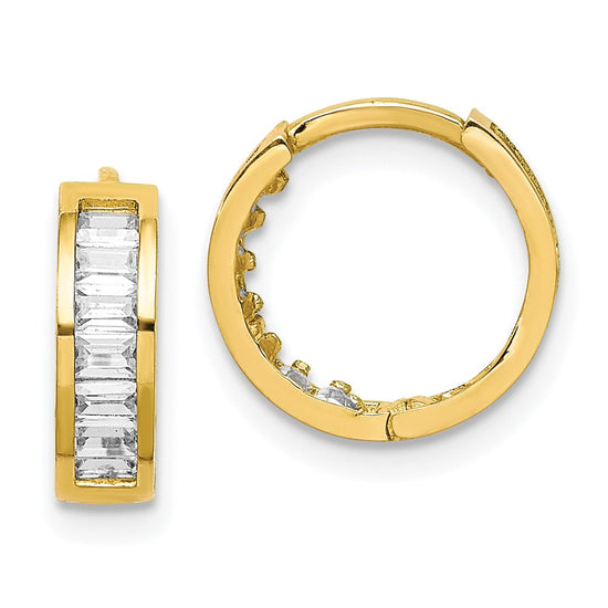Gold CZ Hoop Earrings