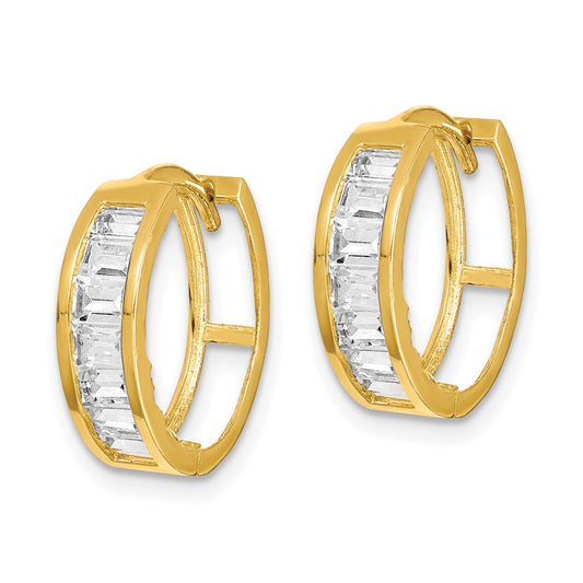 Gold CZ Hoop Earrings