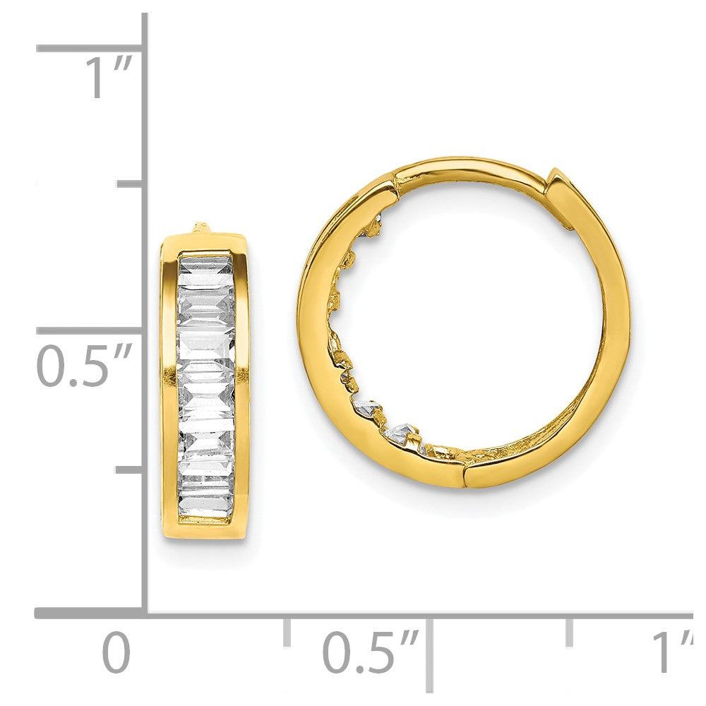 Gold CZ Hoop Earrings