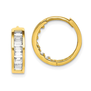 Gold CZ Hoop Earrings