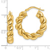 5.3mm Gold Twisted Tube Hoop Earrings