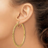 10k Polished and D/C Rope 2.95mm Hoop Earrings
