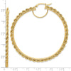 10k Polished and D/C Rope 2.95mm Hoop Earrings