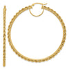 2.95mm Gold Diamond-Cut Rope Hoop Earrings
