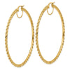 10k Polished and D/C Rope 2.95mm Hoop Earrings