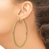 10k Polished and D/C Rope 2.95mm Hoop Earrings