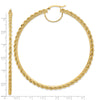 10k Polished and D/C Rope 2.95mm Hoop Earrings