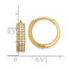 10K Polished 4mm CZ Hinged Hoop Earrings
