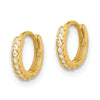 10K Polished 1.5mm CZ Hinged Hoop Earrings