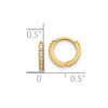 10K Polished 1.5mm CZ Hinged Hoop Earrings