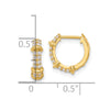 10K Polished CZ Hinged Hoop Earrings