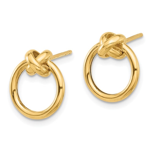 10K Polished Circle Post Earrings