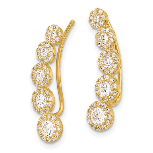 10K Polished CZ Ear Climbers