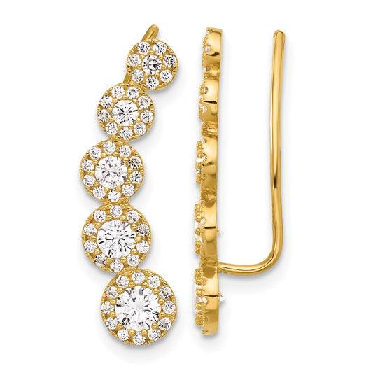 10K Polished CZ Ear Climbers