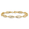 10k Filigree Diamond Cut 7.25 inch Bracelet