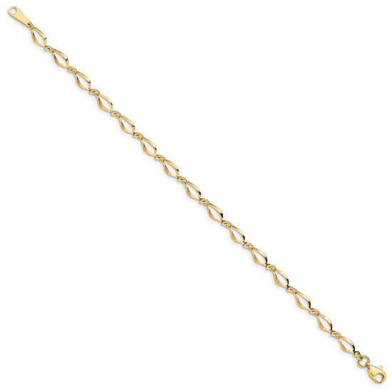 10k Polished Fancy Link Bracelet