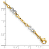 10k Two-tone Fancy Link Bracelet
