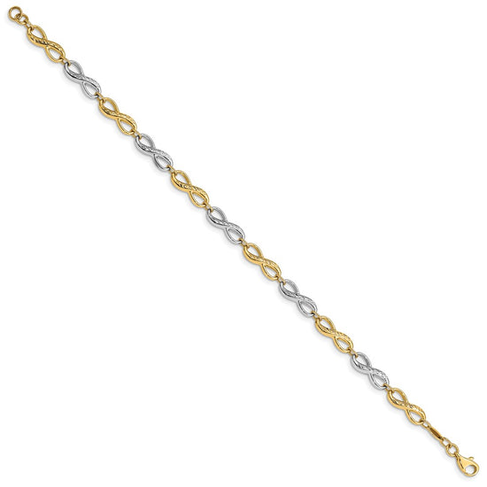 10k Two-tone Infinity Symbol Bracelet